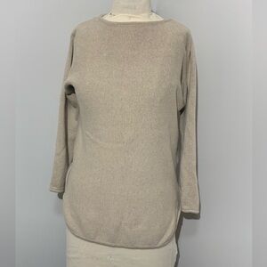 Michael Kors Beige Sweater with Gold Zipper - Size Small